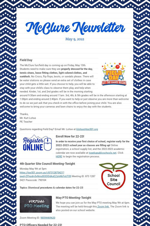 McClure Newsletter