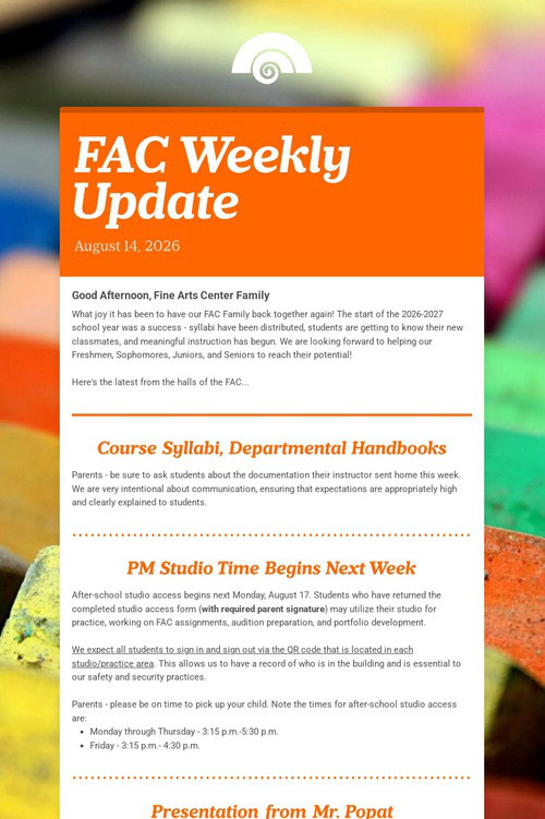 FAC Weekly Update