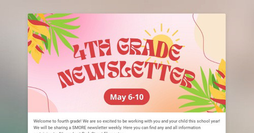 Fourth Grade Weekly Update