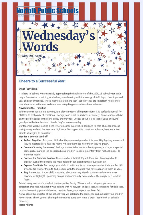 Wednesday's Words