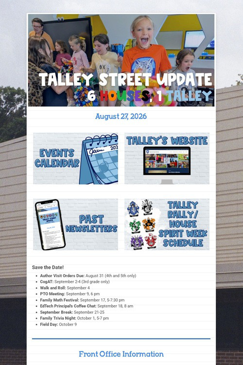 Talley Street Update