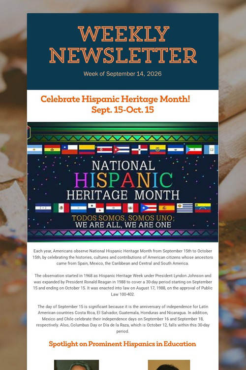 General Newsletter 9/14/26