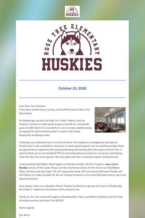 Rose Tree Elementary Weekly Update