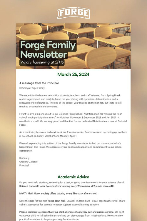 Forge Family Newsletter