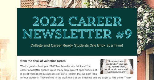 2022 Career Newsletter #9