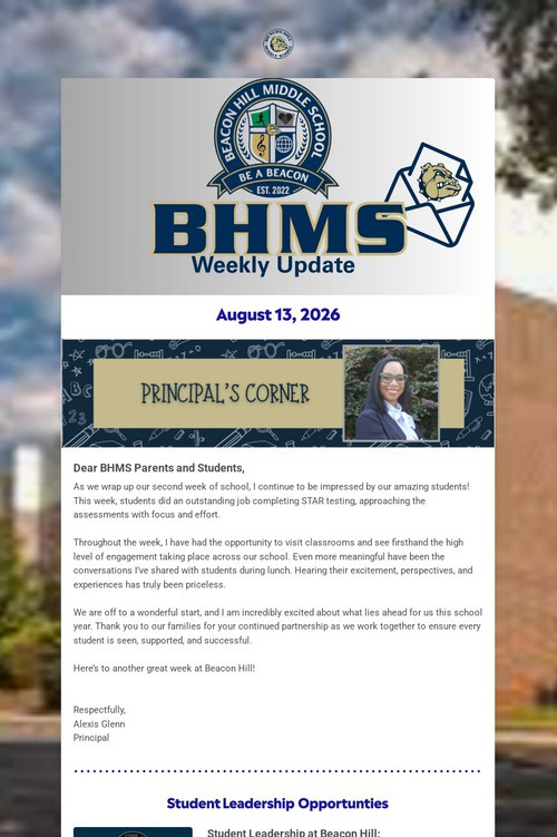 BHMS Weekly Update