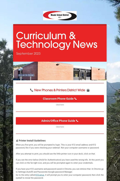 Curriculum & Technology News