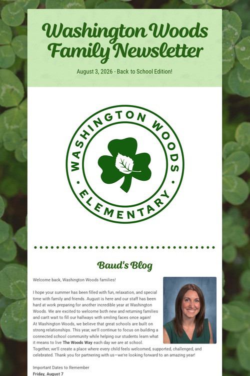 Washington Woods Family Newsletter