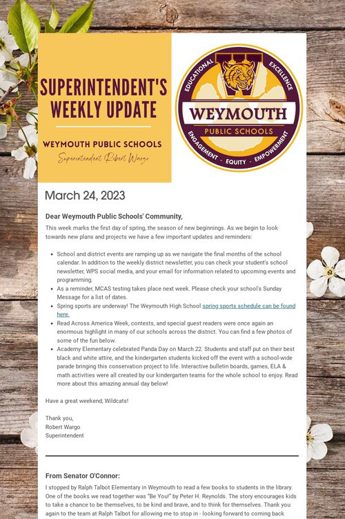 Superintendent's Weekly Update