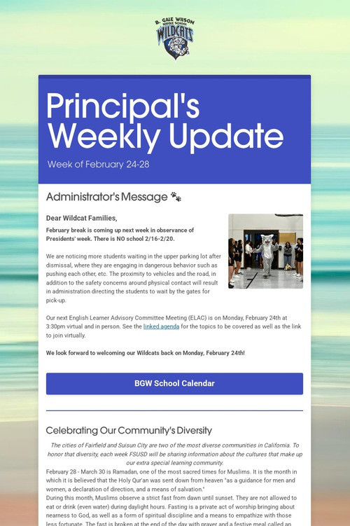 Principal's Weekly Update