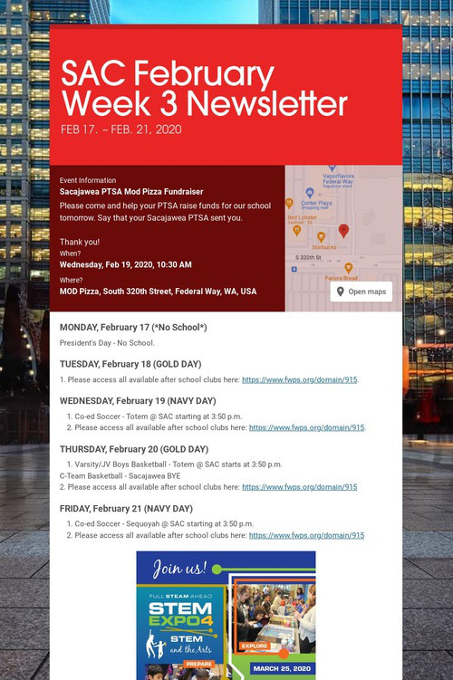 SAC February Week 3 Newsletter