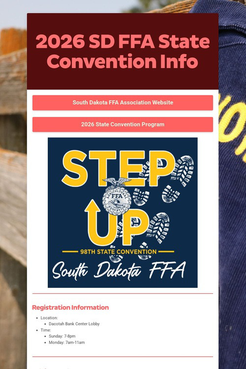 2026 SD FFA State Convention Info