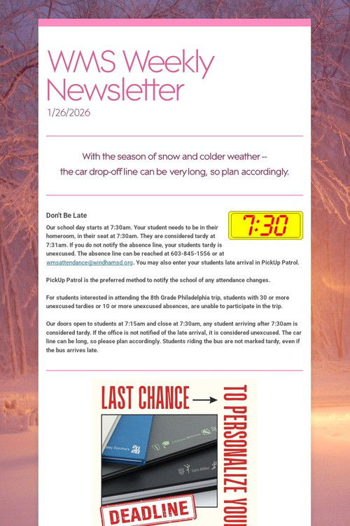 WMS Weekly Newsletter
