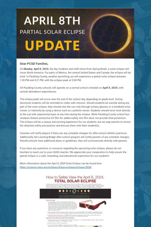 April 8 Partial Eclipse Update