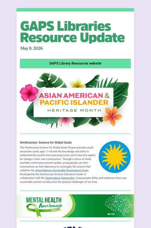 GAPS Libraries Resource Update