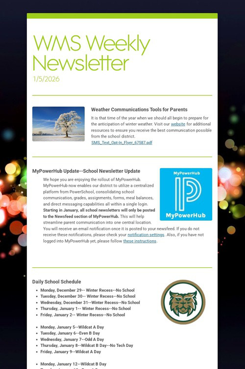 WMS Weekly Newsletter