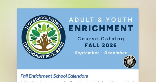 Fall Enrichment Programs