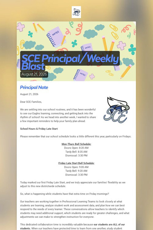 SCE Principal/Weekly Blast