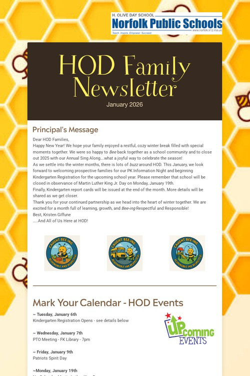 HOD Family Newsletter