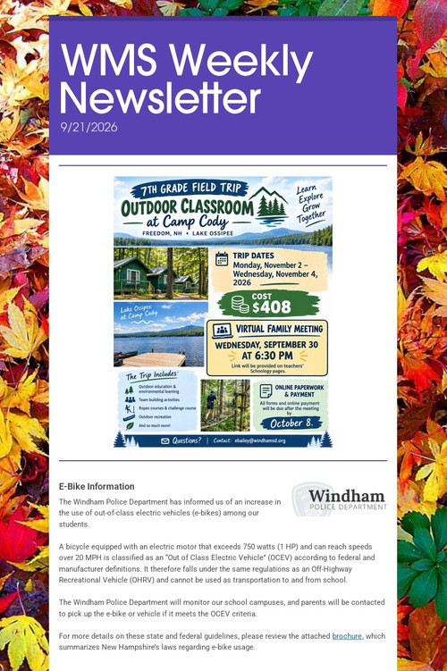 WMS Weekly Newsletter