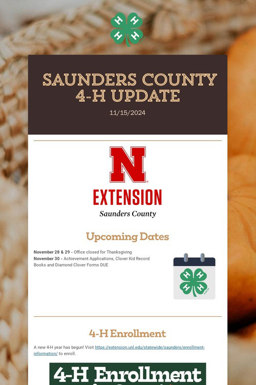Saunders County 4-H Update