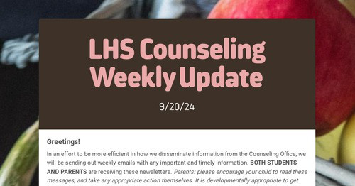 LHS Counseling Weekly Update