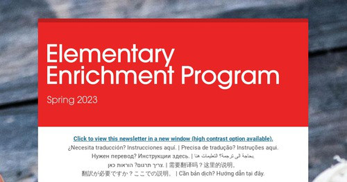 Elementary Enrichment Program