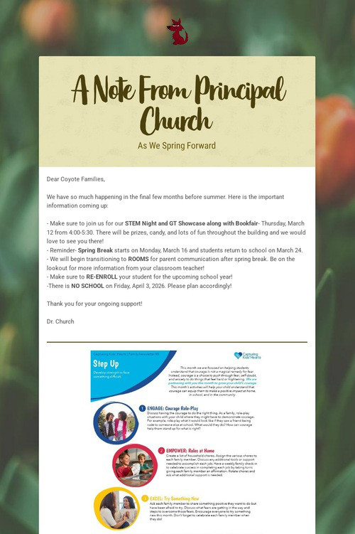 A Note From Principal Church