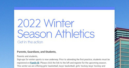 2022 Winter Season Athletics