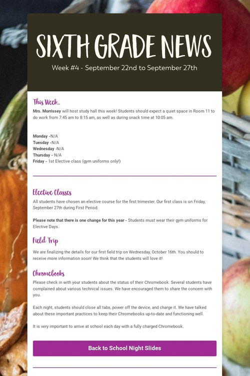 Sixth Grade News