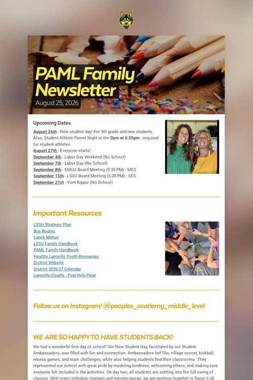 PAML Family Newsletter