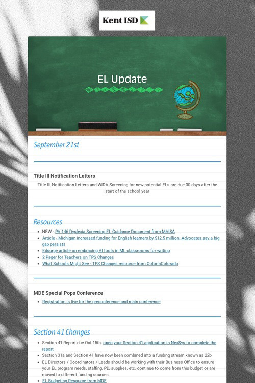 EL Update
