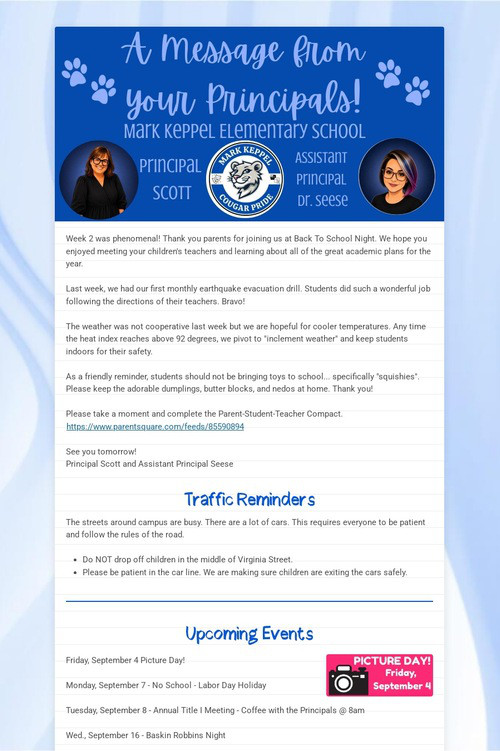 Your Weekly Principal Message