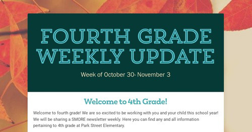 Fourth Grade Weekly Update