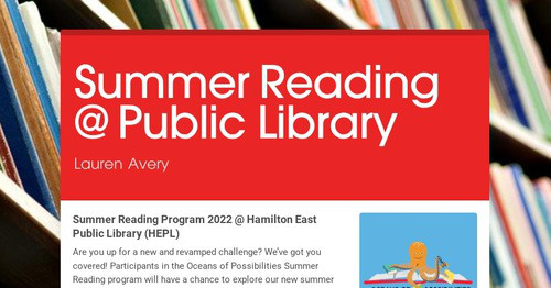 Summer Reading @ Public Library