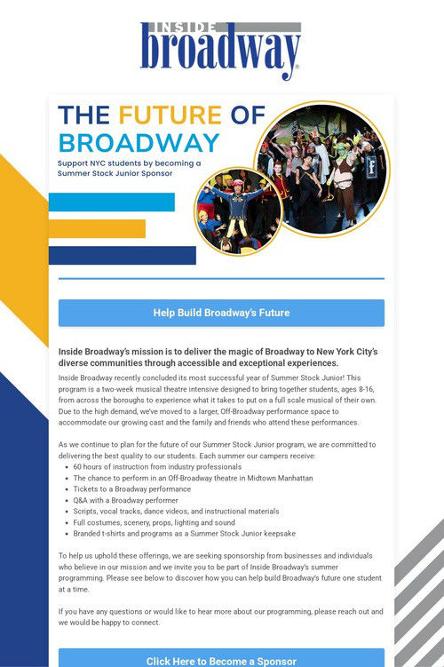 Inside Broadway's Summer Stock Jr.