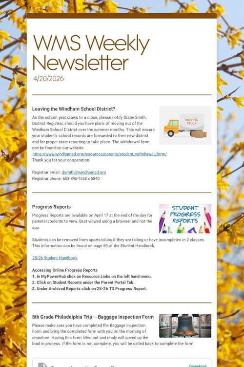 WMS Weekly Newsletter