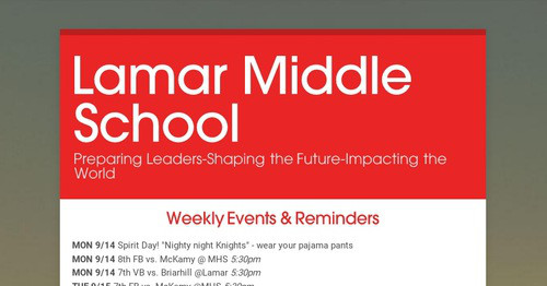 Lamar Middle School | Smore Newsletters