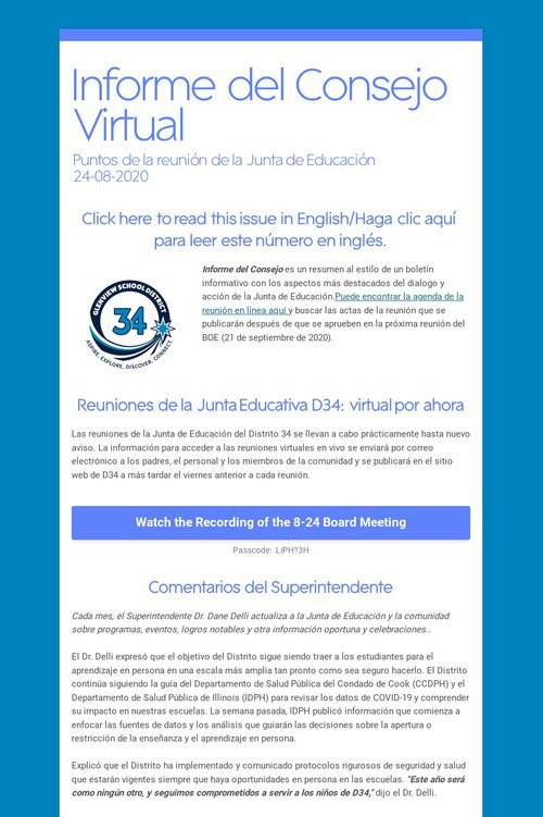 Informe del Consejo Virtual