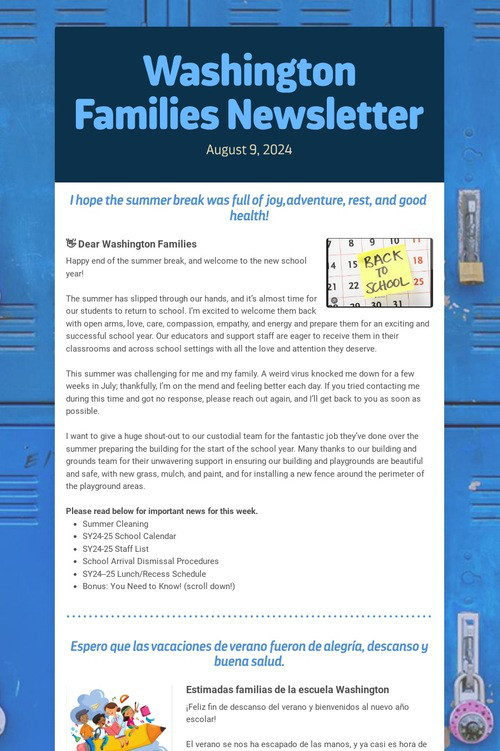 Washington Families Newsletter