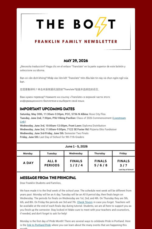 Weekly Family Newsletter