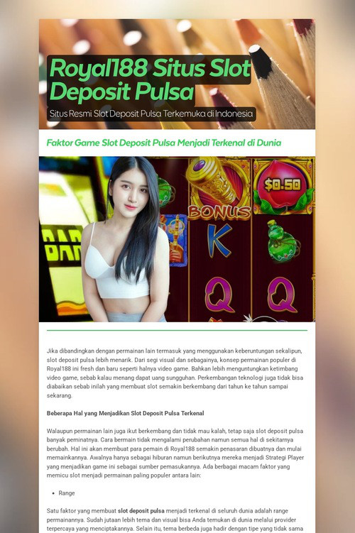 Royal188 Situs Slot Deposit Pulsa