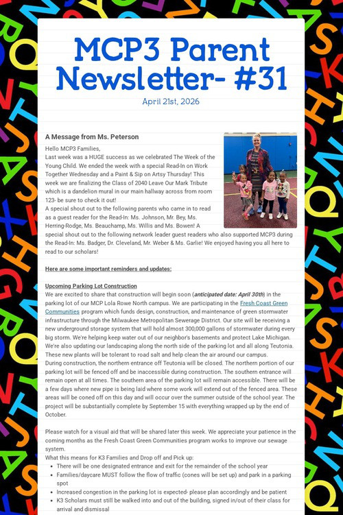 MCP3 Parent Newsletter- #31