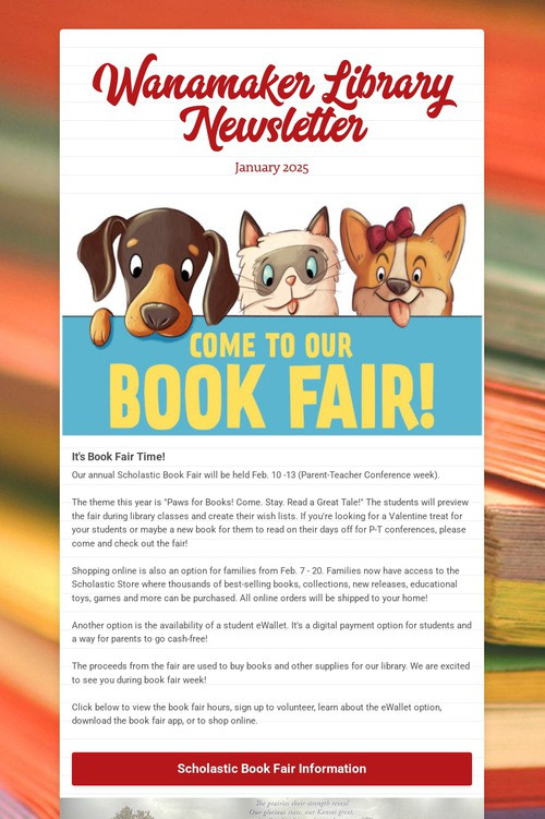 Wanamaker Library Newsletter