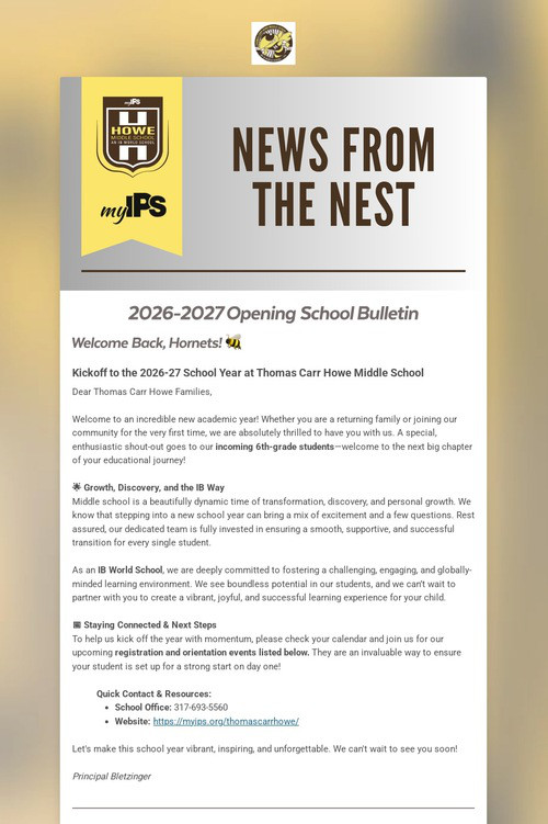 26/27 Opening School Bulletin