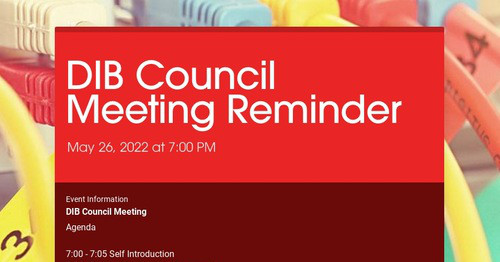 DIB Council Meeting Reminder