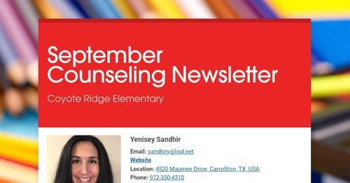 September Counselor Newsletter