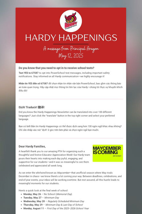 Hardy Happenings
