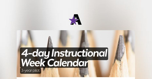 4-day Instructional Week Calendar