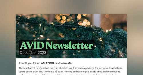 AVID Newsletter